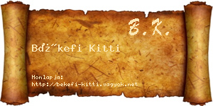 Békefi Kitti névjegykártya